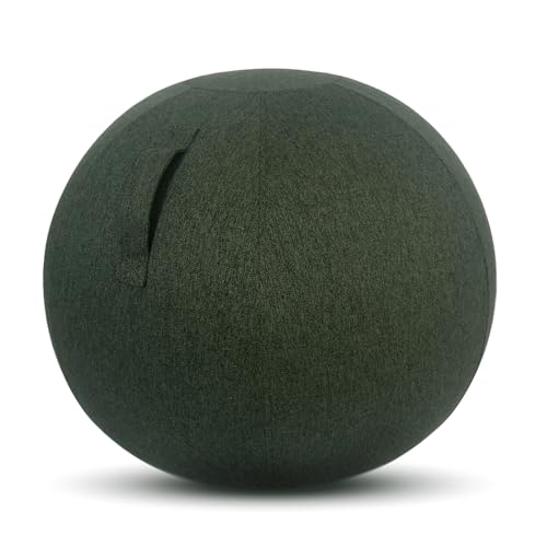 Kenoko - Balón ergonómico para oficina, asiento NAMI, 55 cm, ideal para oficina, yoga y embarazo, revestimiento lavable | Bola inflable con bomba incluida | Color: verde botella