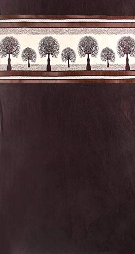 Image of Exporthub Polyester Plain Crush with Patch Design Eyelet Long Door Curtain (EHSPR709 84, Brown, Length 8 Feet) - 2 Pieces