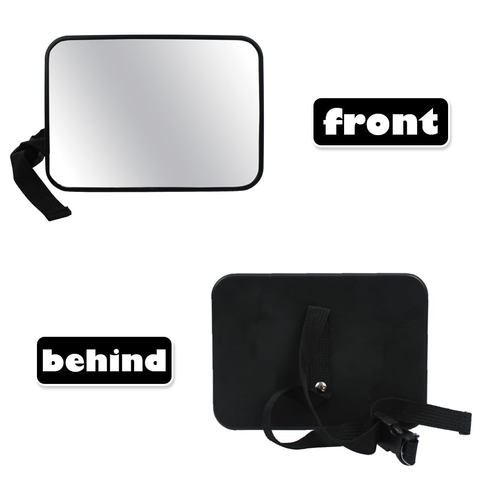 Shatterproof Baby Car Mirror,Anti-Drop Rear View Mirror for Back Seat Safe and Secure for All Back Seats, black - Image 3