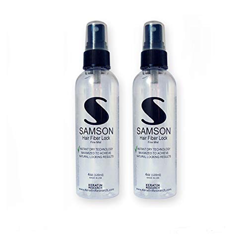 SAMSON HAIR FIBERS Holding locking Fast Drying Unscented Non-Aerosol, Non Sticky Fantastic Light Weight Clear Spray Fast Drying Technology (2 Bottles of 4oz)