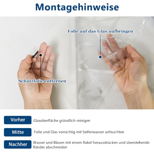 Niviy Fensterfolie Blickdicht Bambus Milchglas Sichtschutz 75x120cm – Ansicht 5