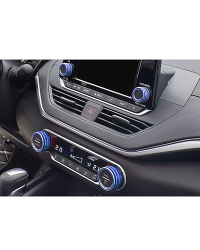 Temperature Adjustment Knob Air Conditioner Audio Knob Ring Climate Control HVAC (Blue)