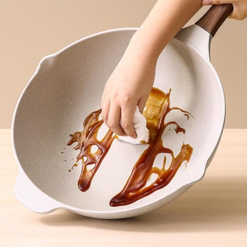Wok de aluminio fundido 12.6 pulgadas con tapa miniatura 6