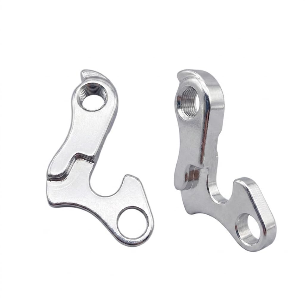2Pcs Rear Derailleur Hanger Replacement Aluminium Alloy Bicycle Gear Mech Tail Hook Adapter with Screws Dropout Frame for Carrera Vengeance Vulcan Cube MTB Road Bikes, Silver
