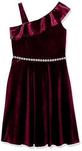 Speechless Girls Ruffled One Shoulder Fit and Flare Sleeveless Dress