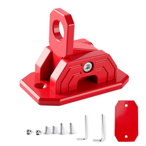 Image of CB Antenna Mount, 2-Way Installation Universal Heavy Duty No-Drill CB Antenna & Flag Whip Mount Bracket Kit, Adhesive Tape & Screw Mount for Trucks, RV, Off-Road Vehicles, Boat, Motorcycle (Red)