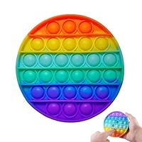 Pop It Spielzeug - Großes Regenbogen Anti-Stress-Spielzeug, Fidget Toys Für Autistische, Zappelige Menschen, Tolles Geschenk (Rund)