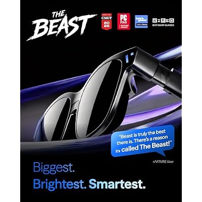 VITURE Beast XR/AR Glasses: Biggest. Brightest. Smartest. 174 1200p 58 FOV, Built-in VisionPairTM 3DoF, Dynamic Dimming, Harman Audio, for iPhone, Android, Mac, PC, Switch 2