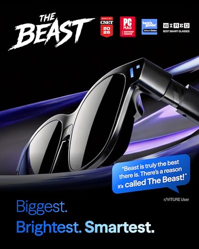 Image of VITURE Beast XR /AR Glasses: Biggest. Brightest. Smartest. 174 inch 1200p 58 FOV, Built-in VisionPair 3DoF, Dynamic Dimming, Harman Audio, for iPhone, Android, Mac, PC, Switch 2