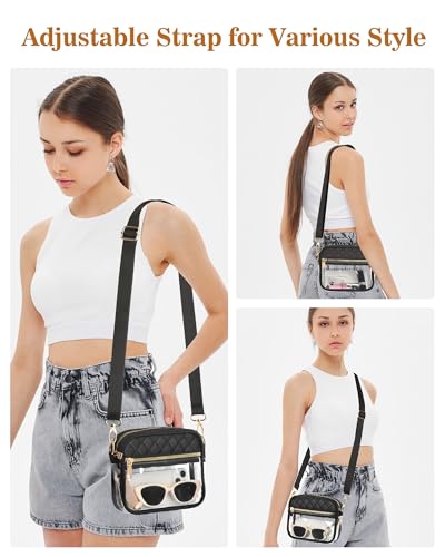 Clear Purse for Women, Clear Bag for Stadium Events with 2 Straps, Clear Crossbody Bag Stadium Approved for Concerts3
