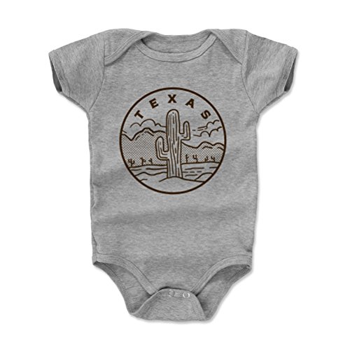 500 LEVEL Texas Baby Infant One Piece Bodysuit (18-24 Months, Heather Gray) - Texas Emblem