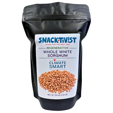 Snacktivist Whole White Sorghum 20 oz, Regeneratively Grown, Climate-Smart, Sustainable, Ancient Grains, Non-GMO, Gluten-Free Cover