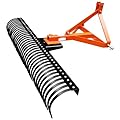 GarveeLife 6 ft Landscape Rake for Tractor,3 Point Rock Rake Tow-Behind Rake for Tractors, Fits Category 1 Category 2, 37 Steel Tines