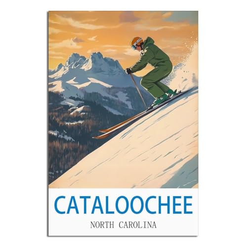 Poster Cataloochee vintage Caroline du Nord cadeau idéal de 50 x 75 cm pour voyageur