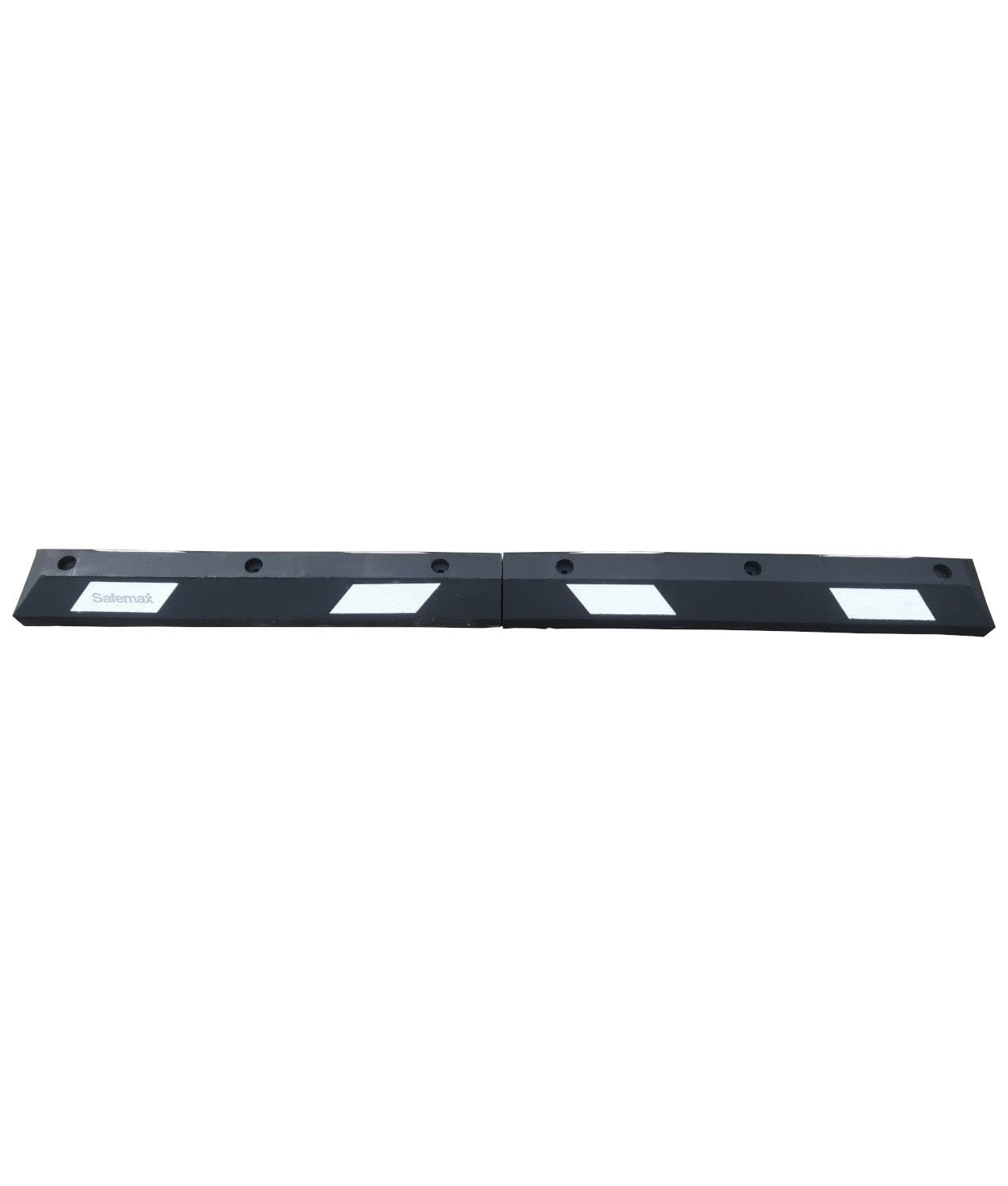 Fermaruota in PVC per parcheggio Safemax, inserti rifrangenti