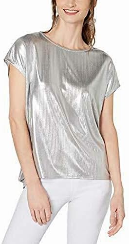 silver shiny shirt