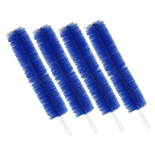 TOPPERFUN 4 piezas Cepillo de Limpieza para Ventiladores Mango y Cerdas para Limpiar Ventiladores Rejillas Diseño Ergonómico y Flexible Resistentes y Duraderos Color Azul