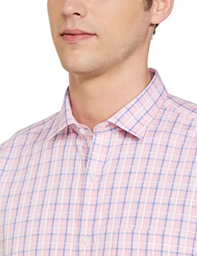 Image of Park Avenue Men's Pure Cotton Checks Pattern Slim Fit Semi Cutaway Collar Full Sleeve Formal Shirt