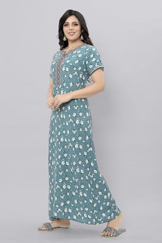 Image of Evolove Women's Viscose Liva Long Maxi Night Gown Nighty Dress with Pocket, Super Soft Comfortable (LNG-Rayon)
