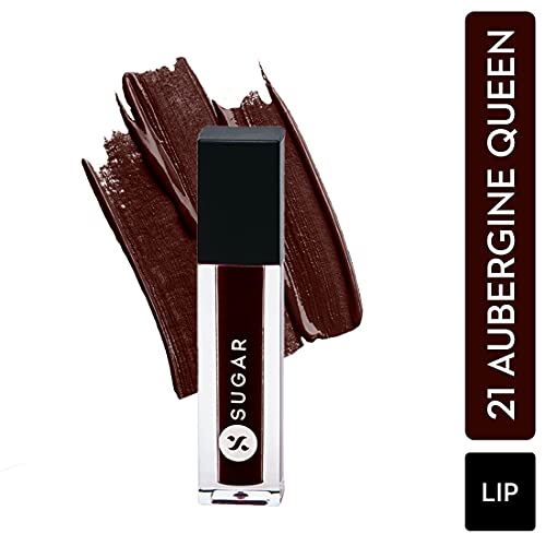 Image of SUGAR Cosmetics Smudge Me Not Liquid Lipsticks for Women | Transferproof & Waterproof | Lasts 12+ Hours | Matte Lipstick | 1.1ml - 21 Aubergine Queen