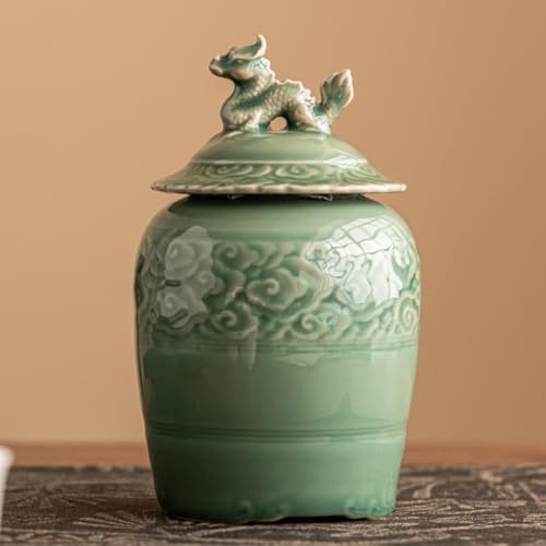 Cabilock Teedose Aus Keramik Mit Deckel Vintage-Ingwerglas Im...