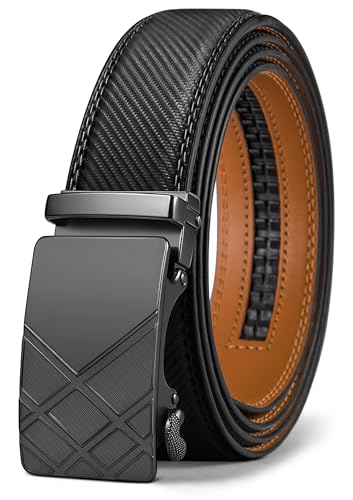 Image of Men's Belt,Bulliant Leather Adjustable Belt for Men Dress Casual 1 3 /8,Trim to Fit