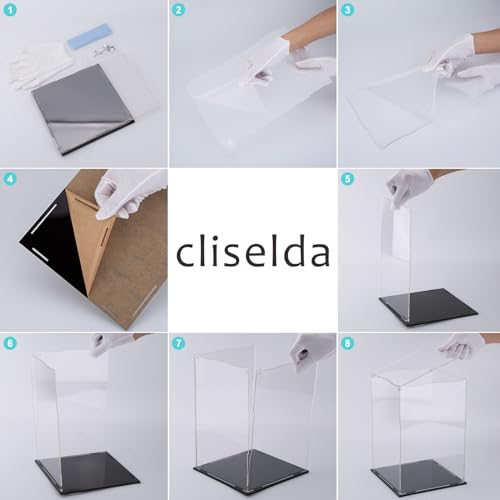 Image of Cliselda Large Acrylic Display Case 10x10x16 inch for Collectibles | Sturdy Clear Acrylic Display Box Trophy Case Countertop Box , Assemble Dustproof Protection Showcase for Models Figures Doll