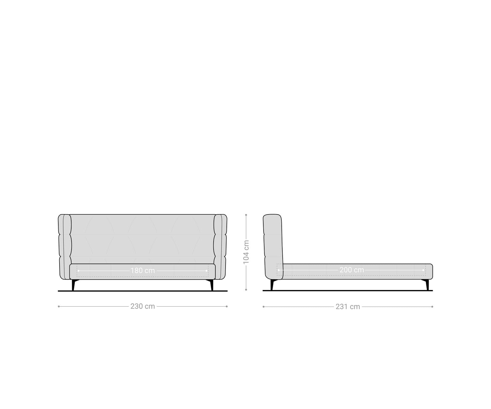DELIFE Polsterbettgestell Capujo Mikrofaser Grau 180x200 cm
