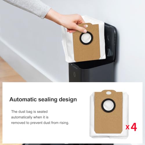 Tsffsy Tsffsy Paquete de4 bolsas de polvo de repuesto para aspiradoras für Cecotec Conga 2299 2499 7490 Ersatzteile für Roboterstaubsauger, große Kapazität