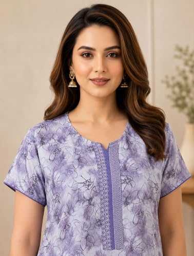 Image of Nighty| Nighty for Women Stylish| Alpine Nighty for Women| Night Gown for Women Stylish| Sleek A-Line Silhouette| Breathable Alpine Fabric|
