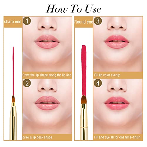 2 Stück Doppelendiger Lippenpinsel Einziehbare Lippen Makeup-Pinsel Lip Liner Konturpinsel Tragbare Lippenstift Lippenbürste Lipgloss Applikator Concealer Pinsel