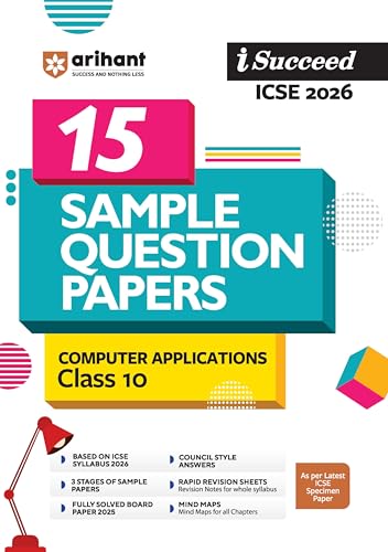 Image of Arihant i-Succeed ICSE Sample Question Papers 2026 Computer Application 10 | 10 Sample Question Papers | Rapid Revision Sheets | 3 Stages of Sample ... on CBSE Sample Paper | Engliah Medium