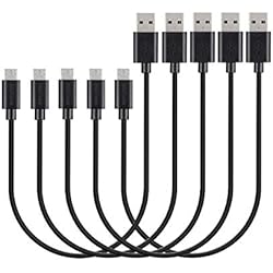 MaGeek® [Pack de 5 0.3m Cables Micro USB Sincroniza y Carga para Samsung, HTC, Sony, Motorola, LG, Google, Nokia etc.(Negro)
