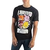 I Survived Five Nights At Freddy's Shirt, Chibi Cute Freddy Fazbear Bonnie Chica Foxy, Checkerboard Pattern Fitted T-Shirt-Medium