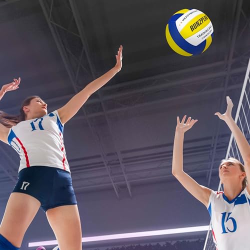 Image of RUN2PEAK Heavy Weight Volleyball Ball Official Size 5 Setter Training Volleyballs PU Practice Volley Balls for Indoor Rebounder Equipment Setters Weighted Volleyball Setting Trainer