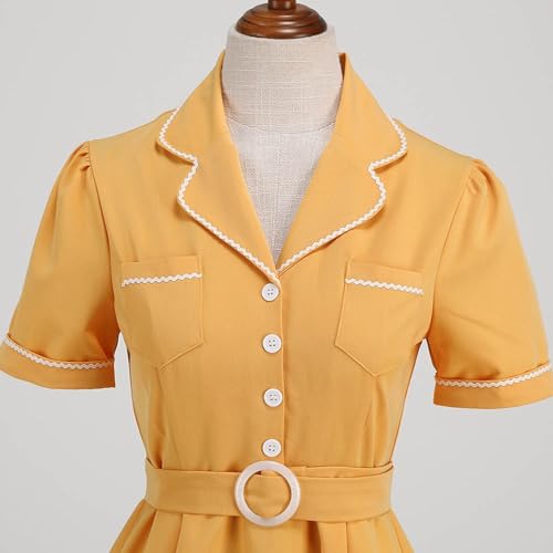 Vestido años 50 de encaje premium con cintura temperamento elegante 7