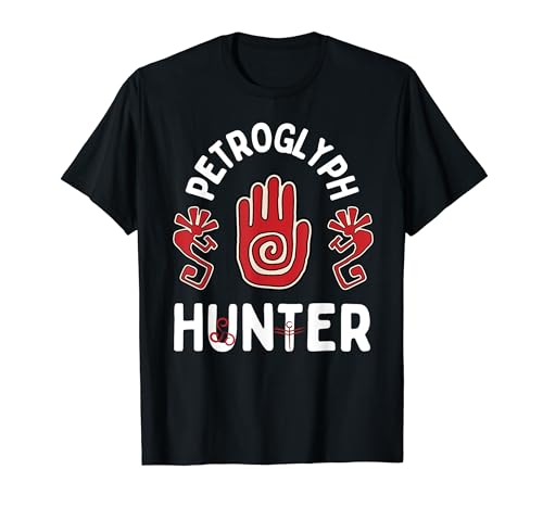 Petrogryph Rock Hunter Arte nativo Historia de piedra Montaña Camiseta