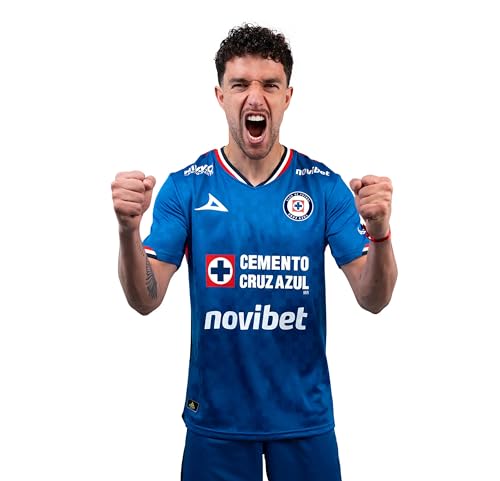 Pirma Cruz Azul Men's Home Jersey 2025-2026 (US, Alpha, Large, Regular, Regular, Blue)