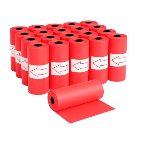MORGICO Sacchetti Cane Cacca 300 pezzi (20 Rotoli) – Sacchetti Igienici per Escrementi – Extra Resistenti, Impermeabili a Prova di Perdite, Biodegradabili, Compatibili con Dispenser (Rosso, 300)