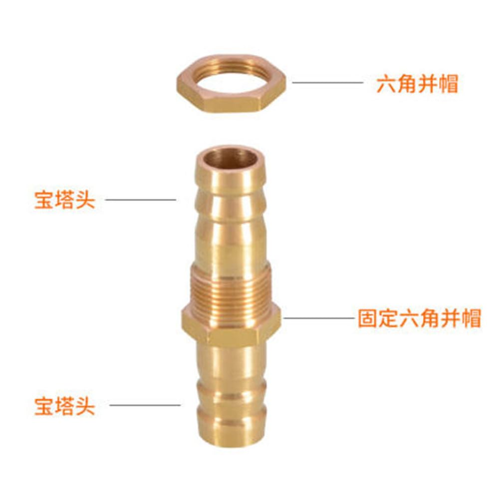 Raccordo a barb per tubo flessibile in ottone da 4 mm, 6 mm, 8 mm, 10 mm, 12 mm, 14 mm, 16 mm, 19 mm, 25 mm, adattatore connettore, 12 pezzi