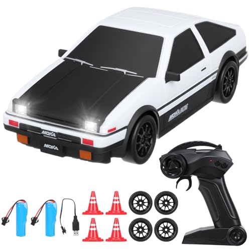 Axrye RC Drift Car 1:24 Scale High Speed 4WD Mini Remote Control Car Vehicle with LED Lights Two Batteries and Drifting Tires, 25KM/H RC Sport Racing Toy Cars, Toy Gifts for Kids Boys Age 6 7 8 9 10+