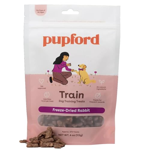 Pupford Freeze Dried Dog Training Treats, 475+ Puppy & Dog Treats, Low Calorie, Vet Approved, All Natural, Healthy Training Treats for Small to Large Dogs (Rabbit)
