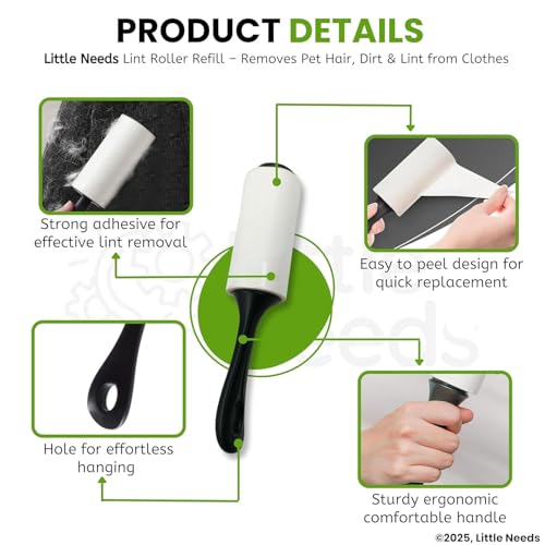 Image of Pet Hair Remover Lint Roller Refills - (6 Refills, Total 360 Sheets) I Extra Sticky Lint Roller Refills, 60 Sheets per Roller I Pet Hair Remover for Clothes, Sofa, Furniture & Coats