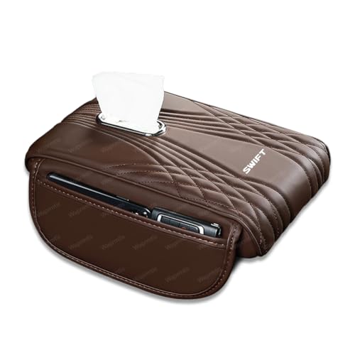 スズキ スイフト 車用アームレストパッド スイフト SWIFT ZC33S 13S 53S C83S 車用多機能アームレストクッション 高密度メモリーフォーム 5.5cm厚 肘疲労軽減 収納ポケット付き ティッシュホルダー内蔵 防滑設計 簡単取り付け (ブ