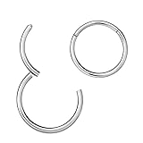 AroudightElive Alloy Nose Rings, European And American Fashion Cross-border Puncture Accessories, Buckle Closure Rings, Minimalist Earrings, Cartilage Rings (1 Set)(1.0 * 10mm)