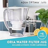 Aqua Optima Oria Water Filter Jug & 6 Evolve+ Filter Cartridges, 2.8L, White - Fridge & Dishwasher Friendly - Reduces Limescale, Chlorine and Other Impurities - By Laica (Packaging May Vary) - Image 2