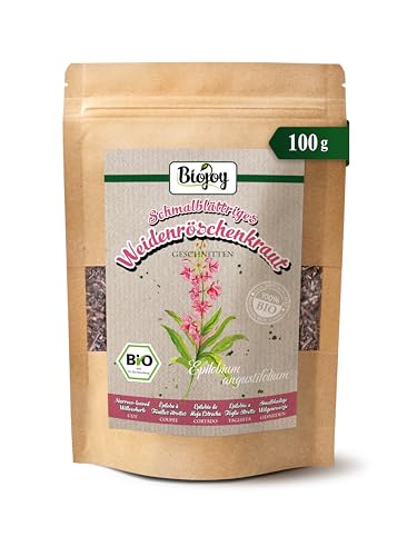 Biojoy Tisane d'Épilobe BIO (100 g), Épilobe à feuilles étroites, séchée et coupée (Epilobium angustifolium)