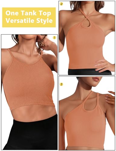 Camisole de sport basique sans couture orange taille S coupe longue - 2