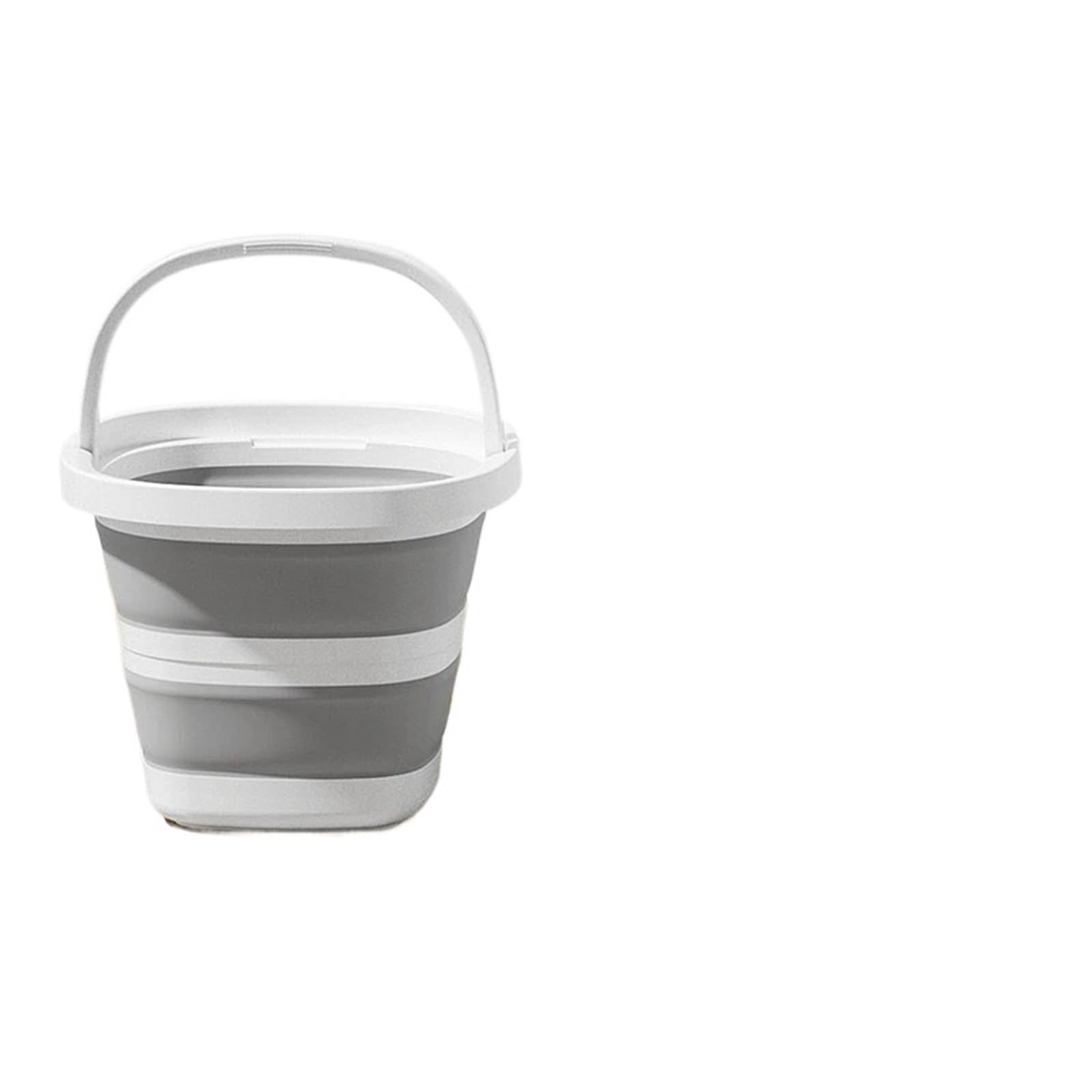 1Pcs Foldable Silicone Water Bucket For Home Use, Large Capacity, Retractable Mop, White Outdoor Storage For Camping And Fishing