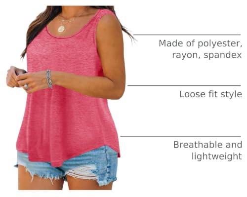 Image of Plus Size Tank Tops for Women Summer Sleeveless Tops Loose Fit Tunic Tanks
